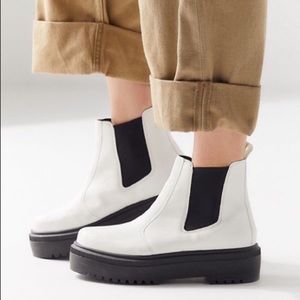UO White Platform Boots